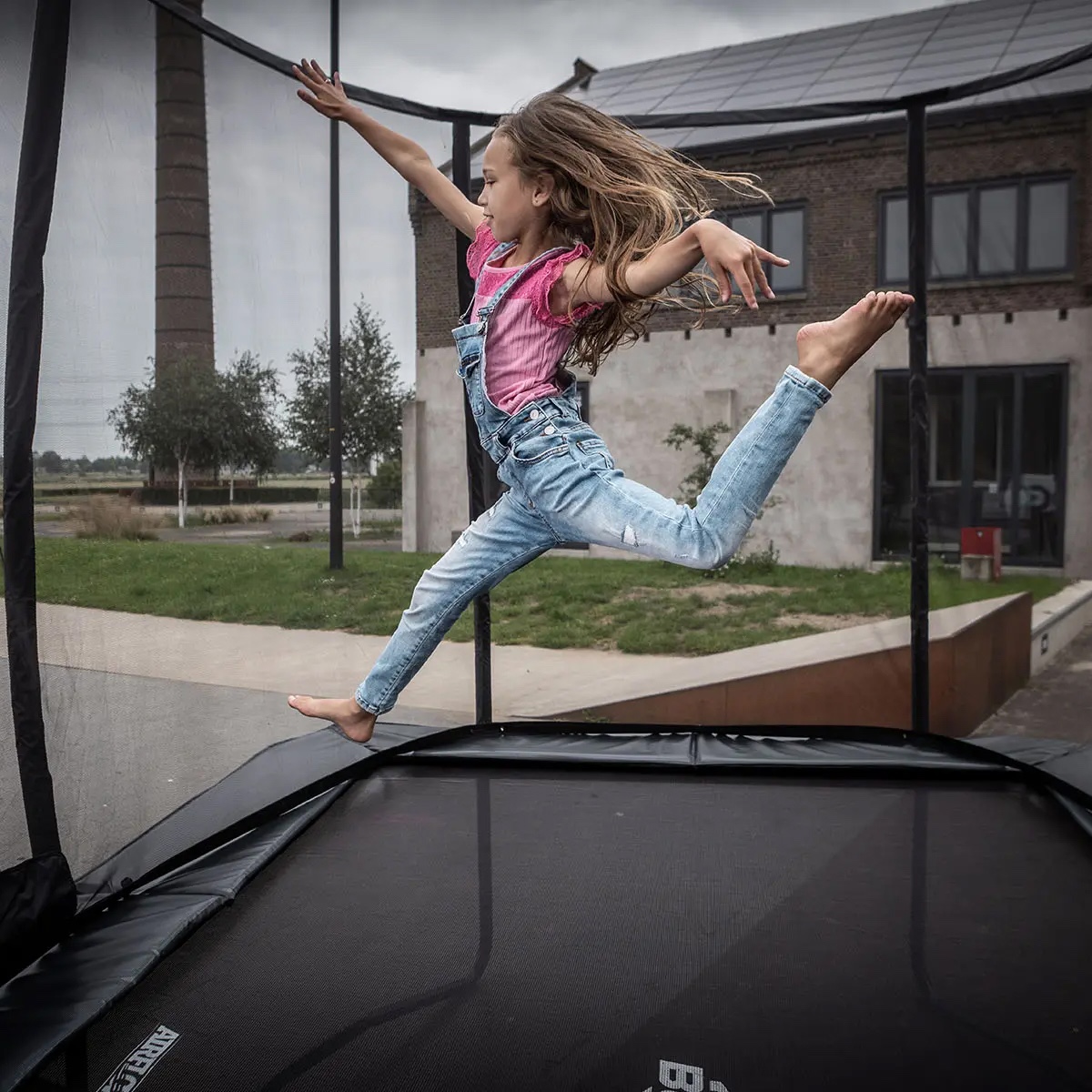 Trampoline 500cm Regular ULTIM CHAMPION + Safety Net Deluxe XL Berg grey