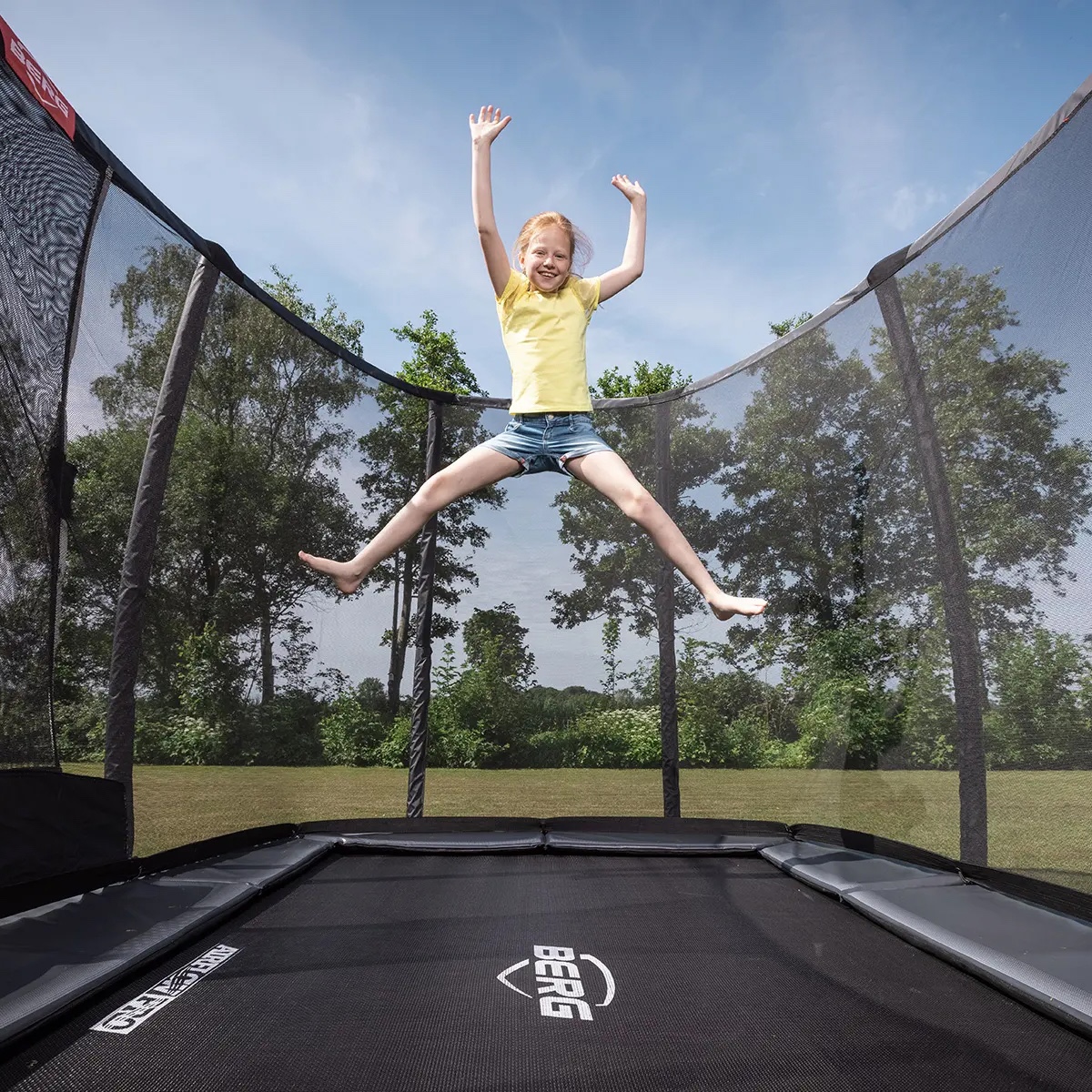 Trampoline 520cm InGround GRAND CHAMPION + Safety Net Deluxe XL Berg grey
