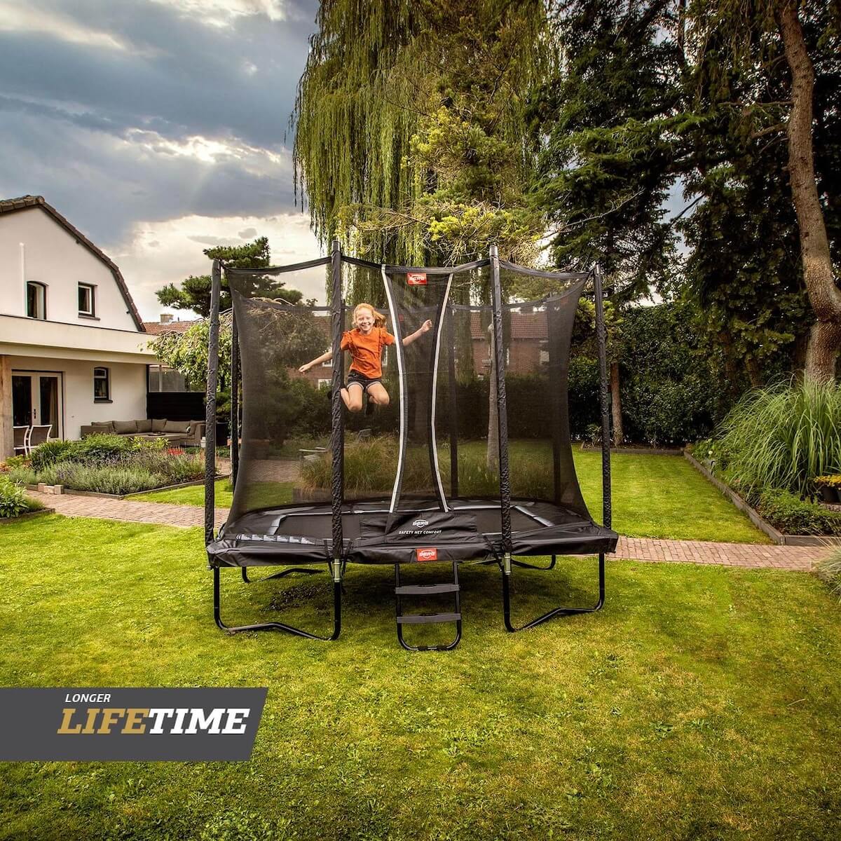 Trampoline Regular 280cm FAVORIT ULTIM + Safety Net Comfort Berg Black
