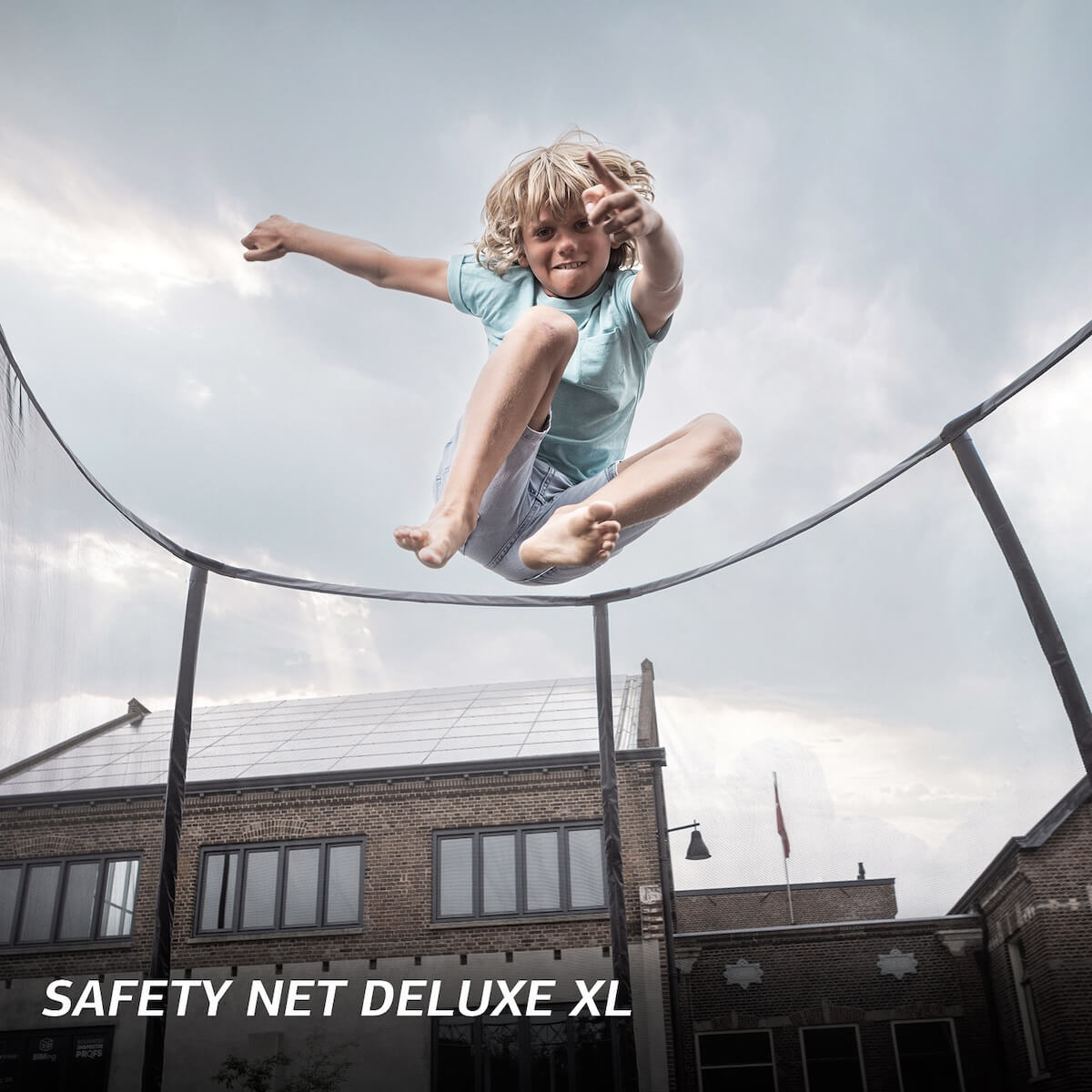 Trampoline Regular 410cm CHAMPION ULTIM + Safety Net DLX XL Berg Grey