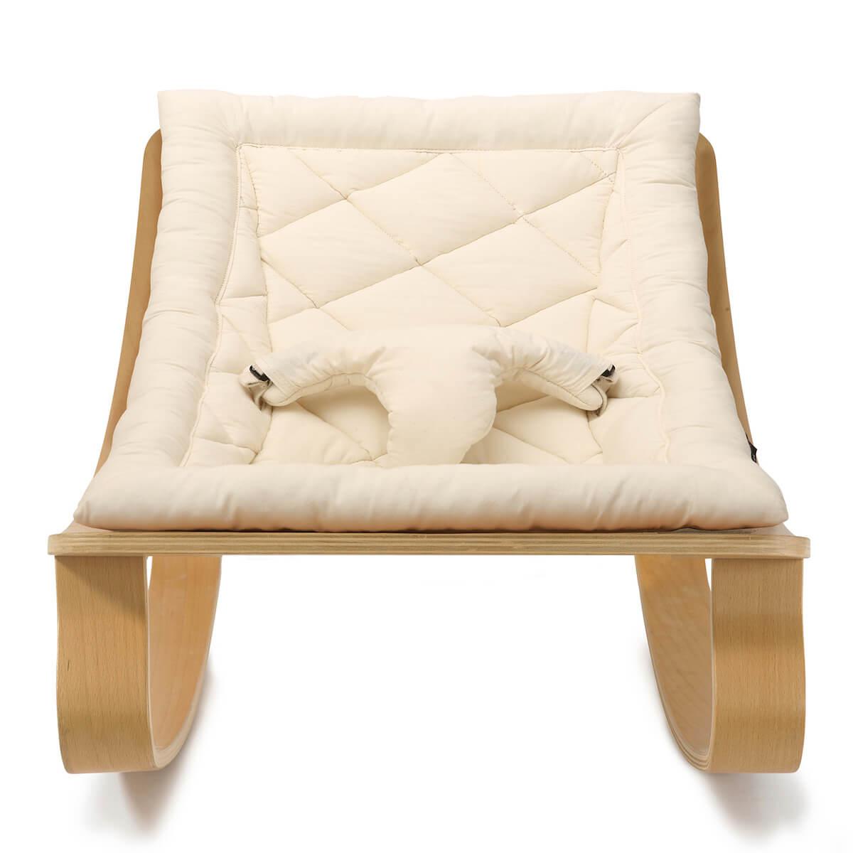 Transat bébé LEVO Charlie Crane hêtre-organic white