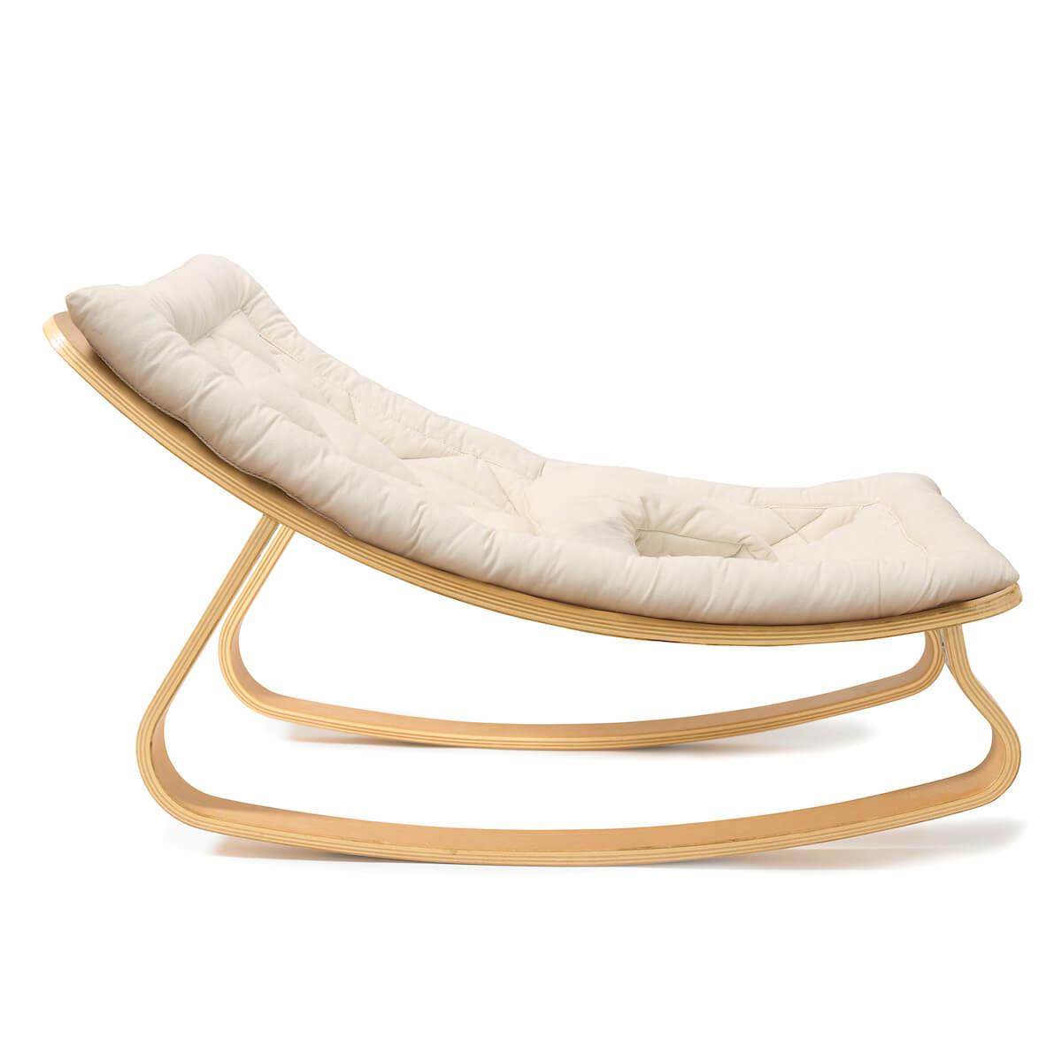 Transat bébé LEVO Charlie Crane hêtre-organic white