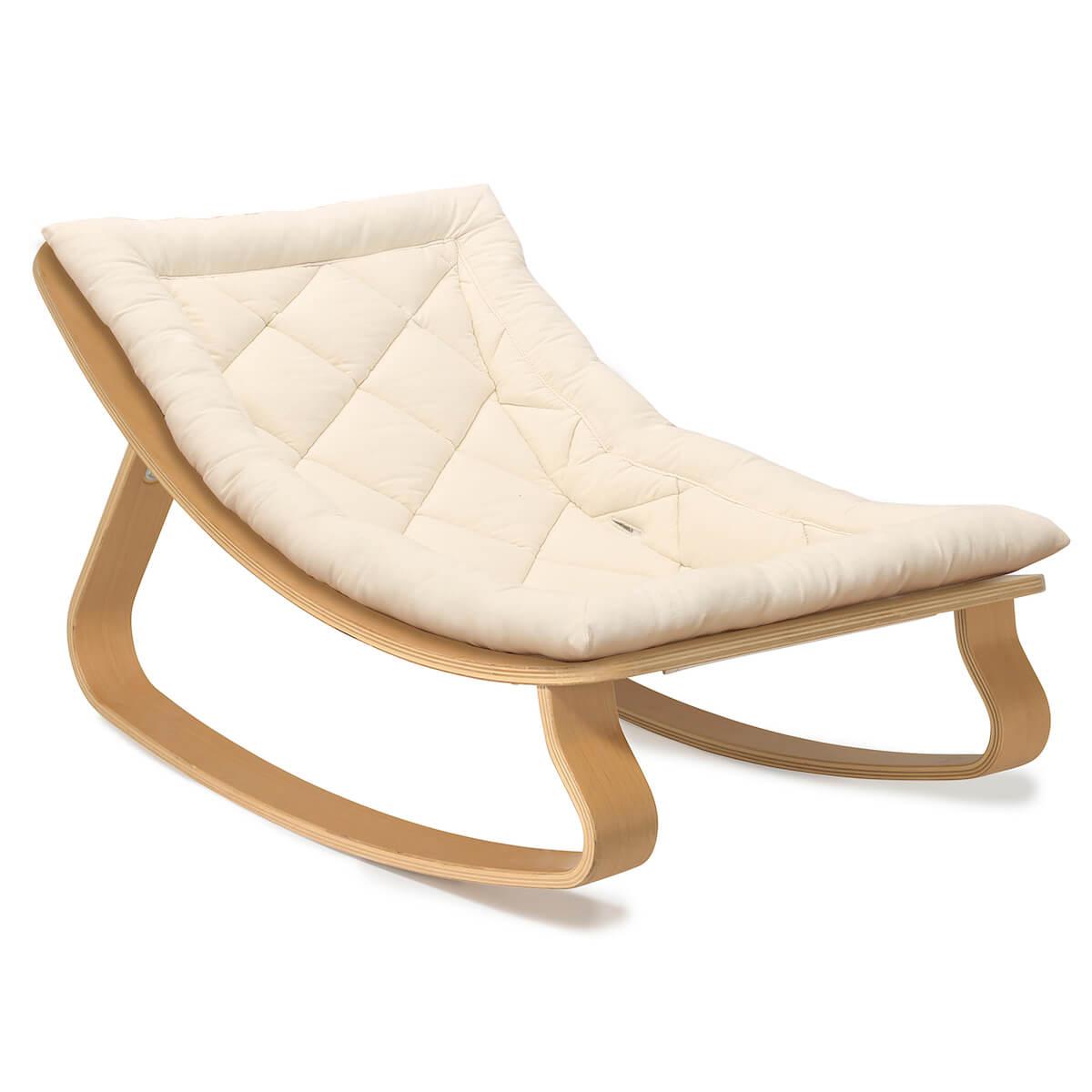 Transat bébé LEVO Charlie Crane hêtre-organic white