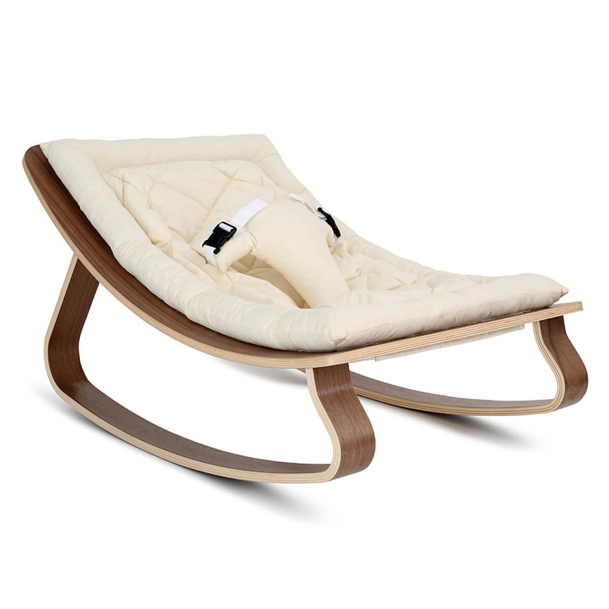 Transat bébé LEVO Charlie Crane noyer-Organic white