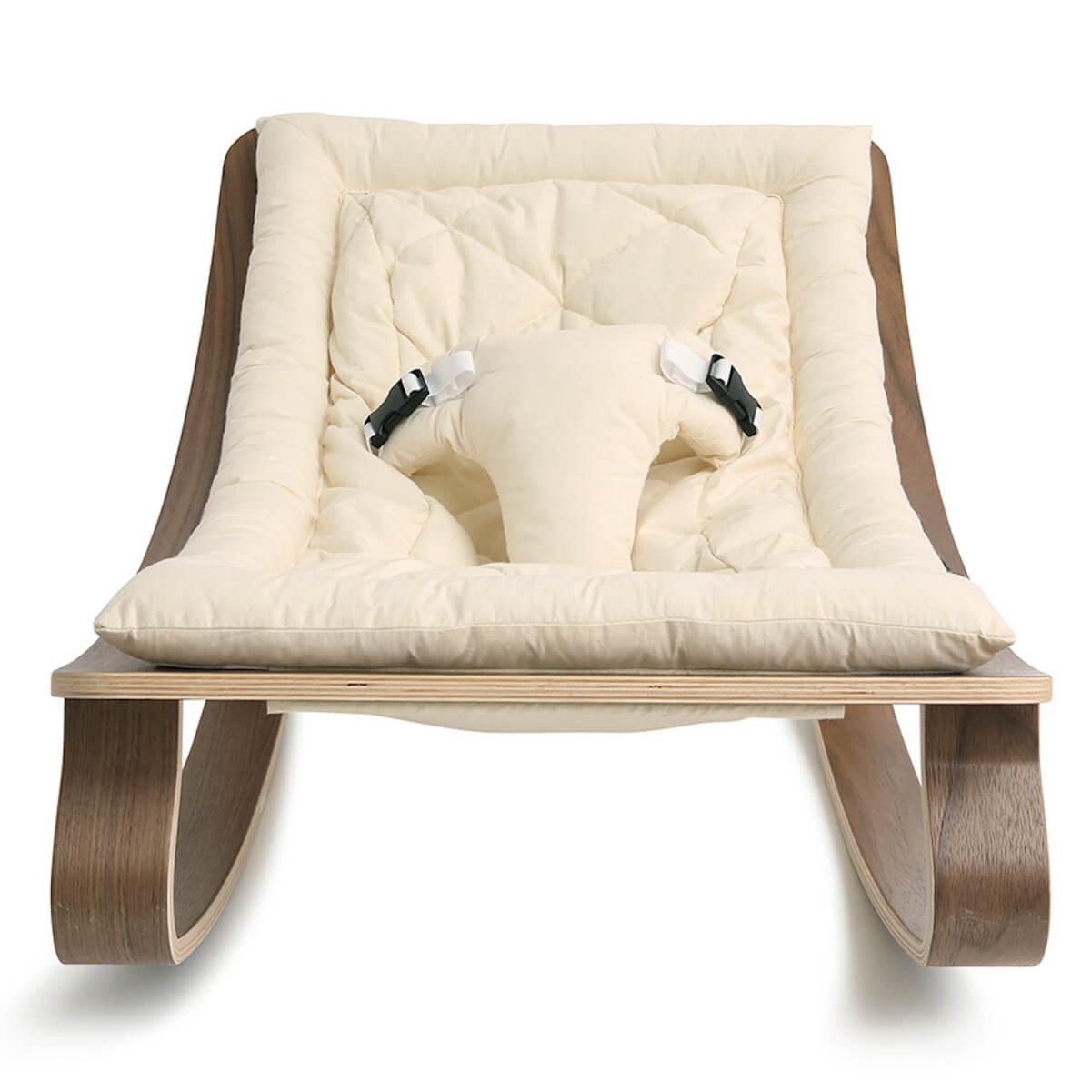 Transat bébé LEVO Charlie Crane noyer-Organic white