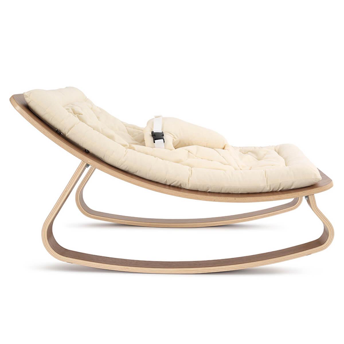 Transat bébé LEVO Charlie Crane noyer-Organic white