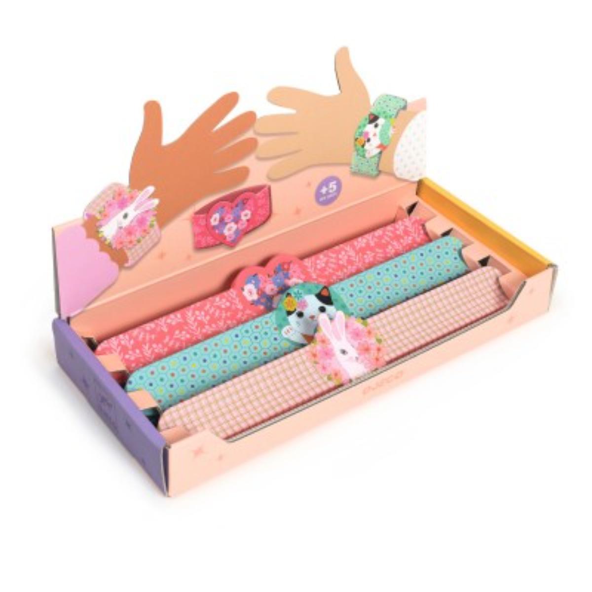 Tresors Bracelets enrouleur Coeur, Chat, lapin. Display de 15p Djeco