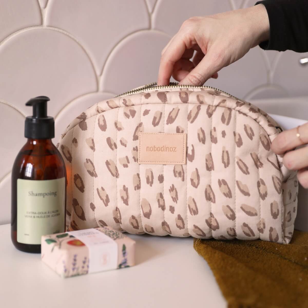 Trousse de toilette HYDE PARK Nobodinoz Leonie Latte