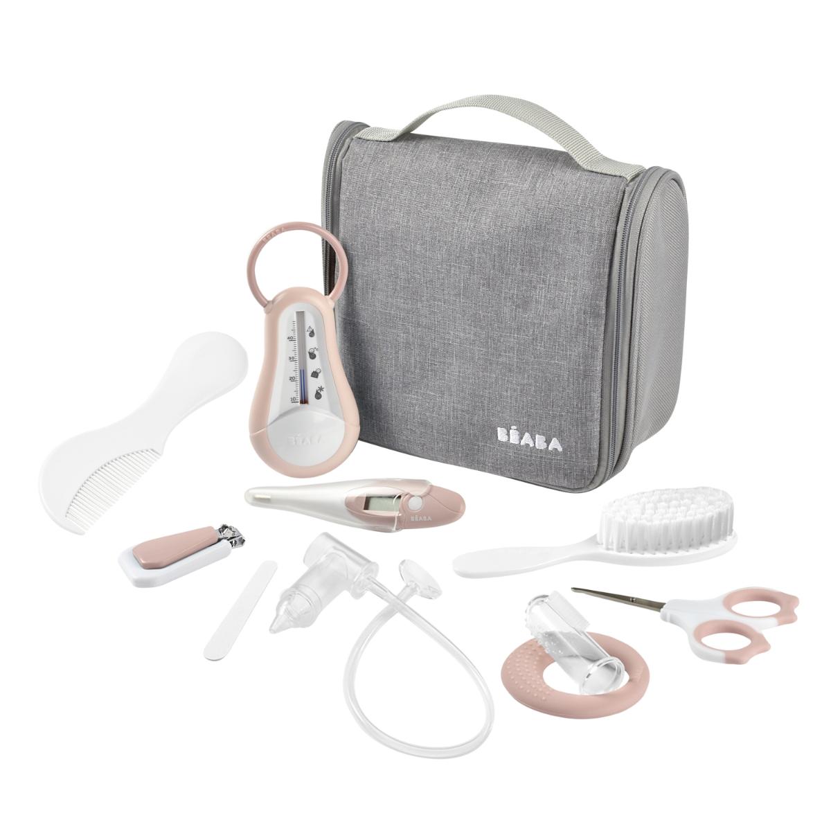 Trousse de toilette NOMADE Beaba 10 accessoires old pink