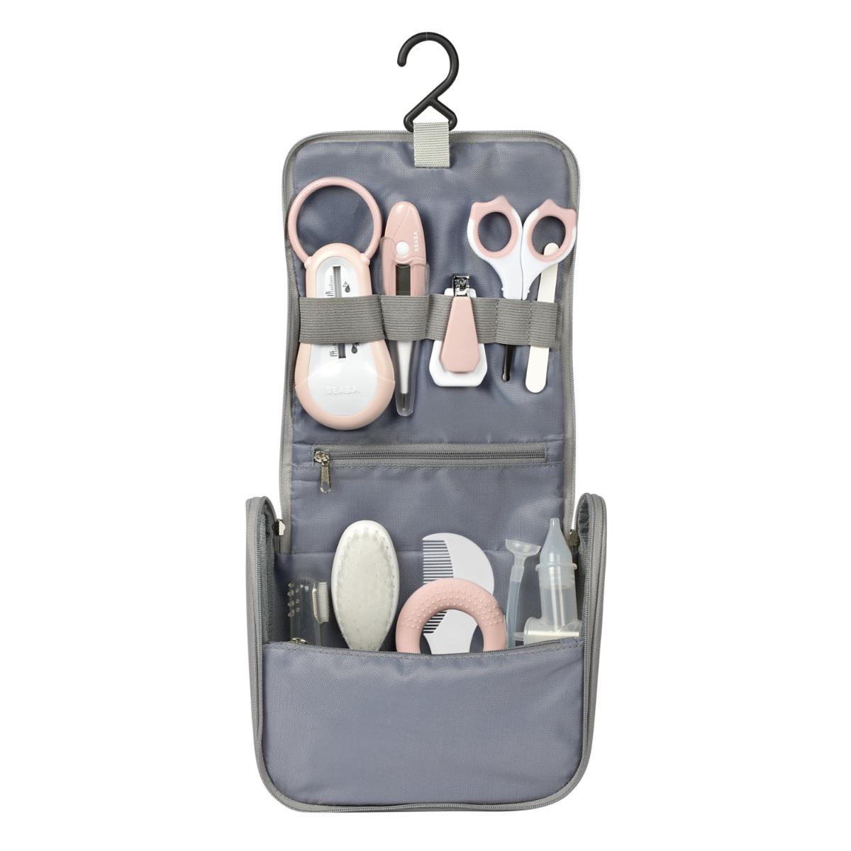 Trousse de toilette NOMADE Beaba 10 accessoires old pink