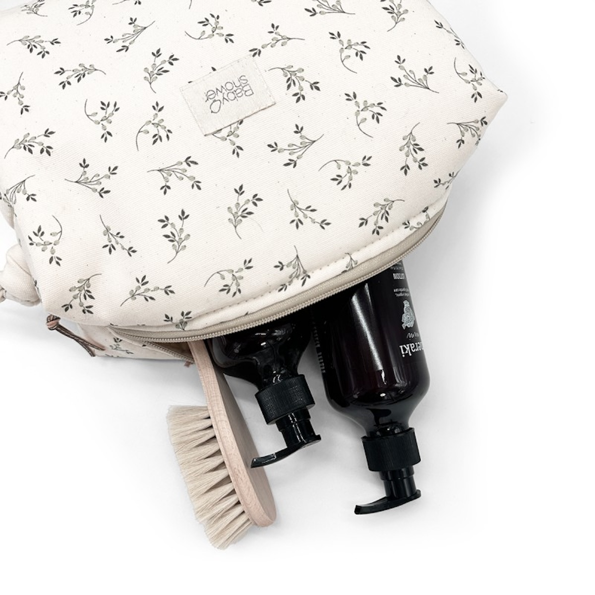 Trousse de toilette SOPHIE Babyshower olive bloom canvas