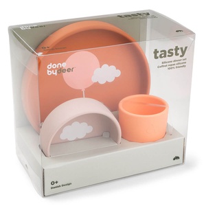 Vaisselle bébé silicone HAPPY CLOUDS Done by Deer Papaya
