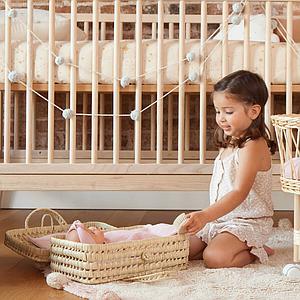 Valise poupée en feuilles de palmier BOBBLE rose
