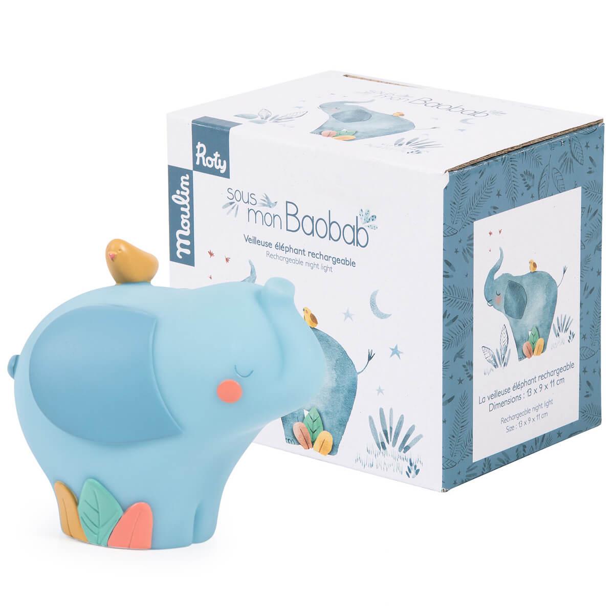 Veilleuse éléphant SOUS MON BAOBAB Moulin Roty