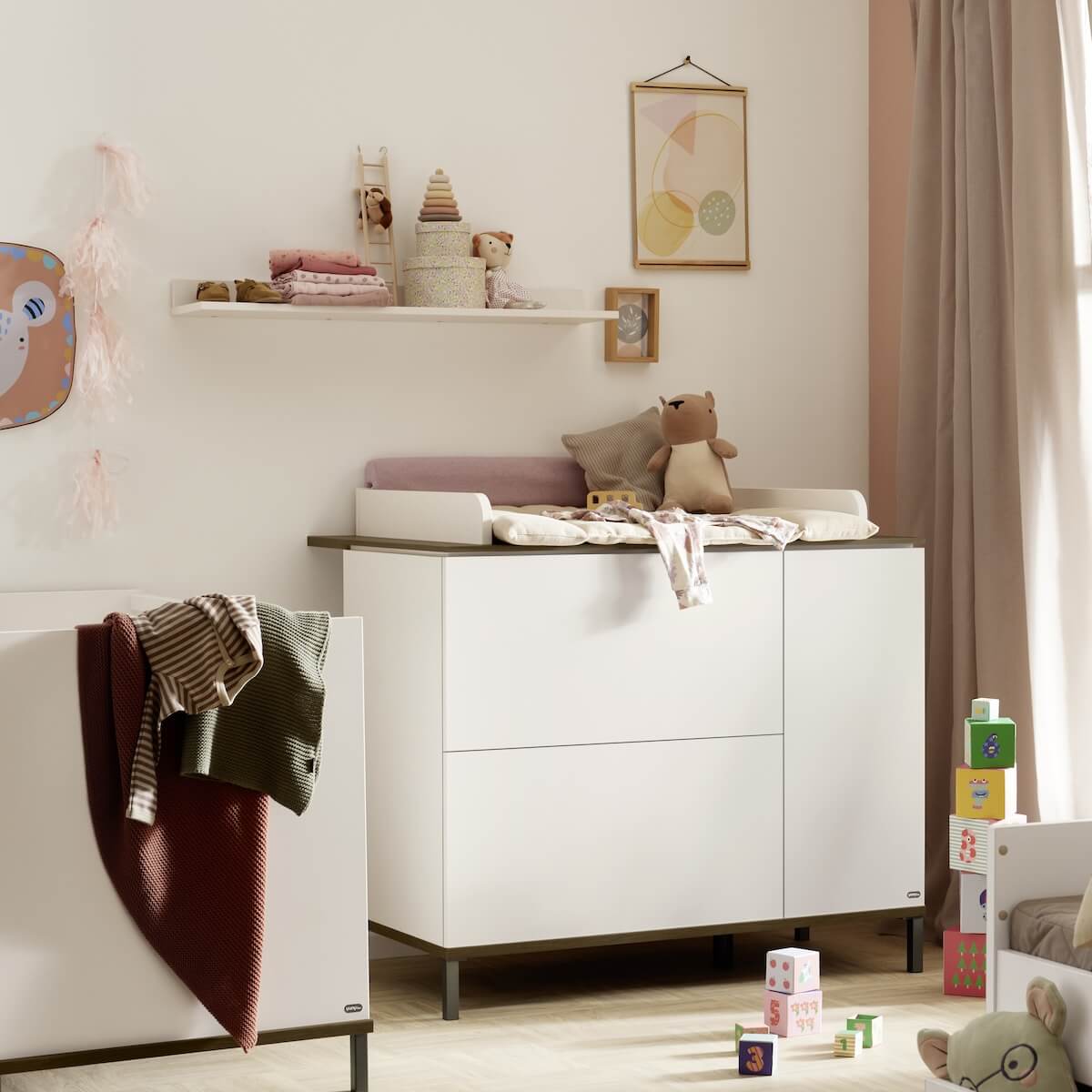 Wall shelf 94,7x7,6x19,6cm LOVELY ALIV Yuny by Paidi off-white