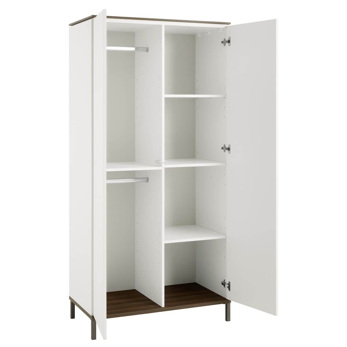 Wardrobe 2D 94,7x196,1x52,7cm LOVELY ALIV Yuny by Paidi off-white dark-walnut