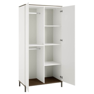 Wardrobe 2D 94,7x196,1x52,7cm LOVELY ALIV Yuny by Paidi off-white dark-walnut