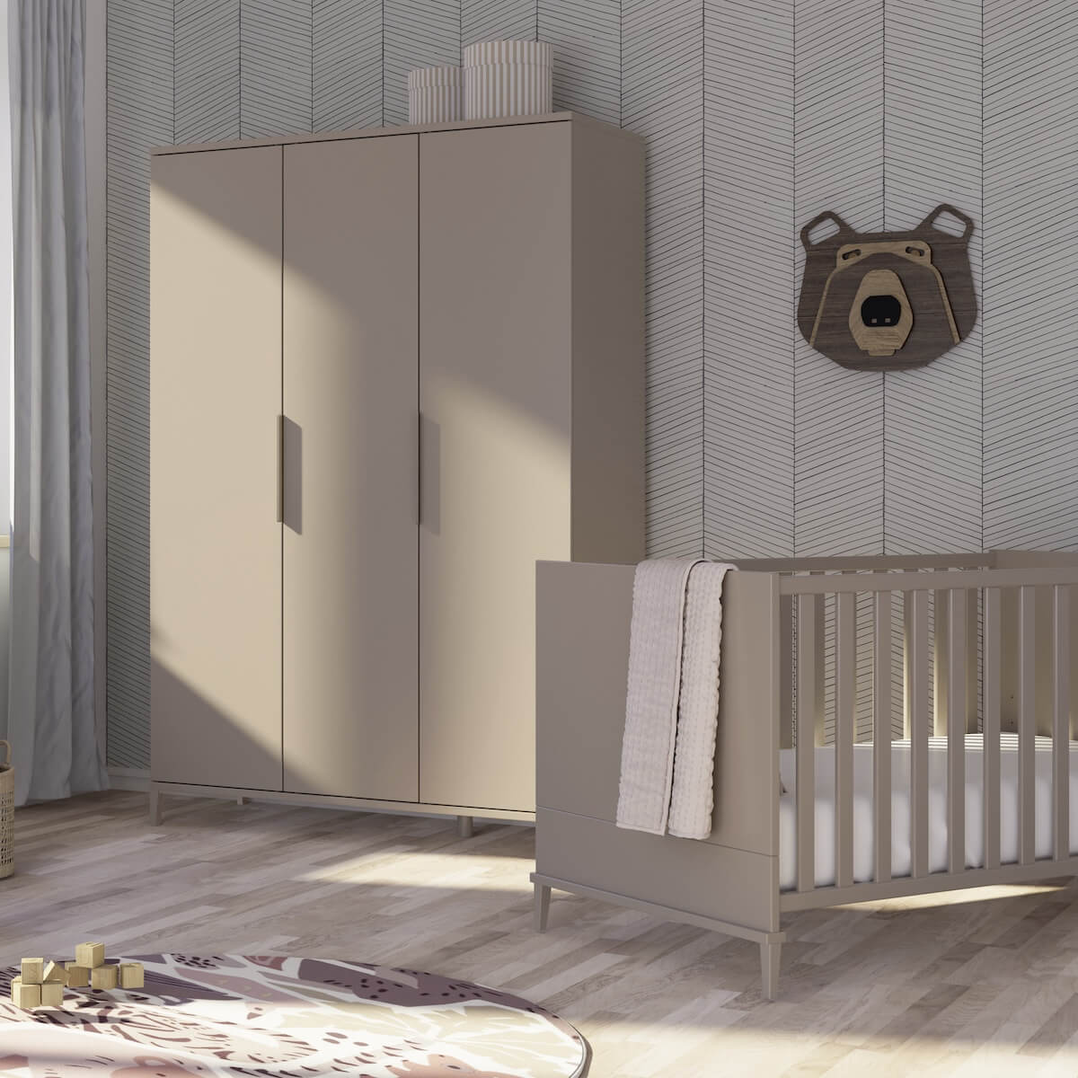 Wardrobe 3D 130,4x194,5x52,4cm BROTHER STU Yuny by Paidi taupe