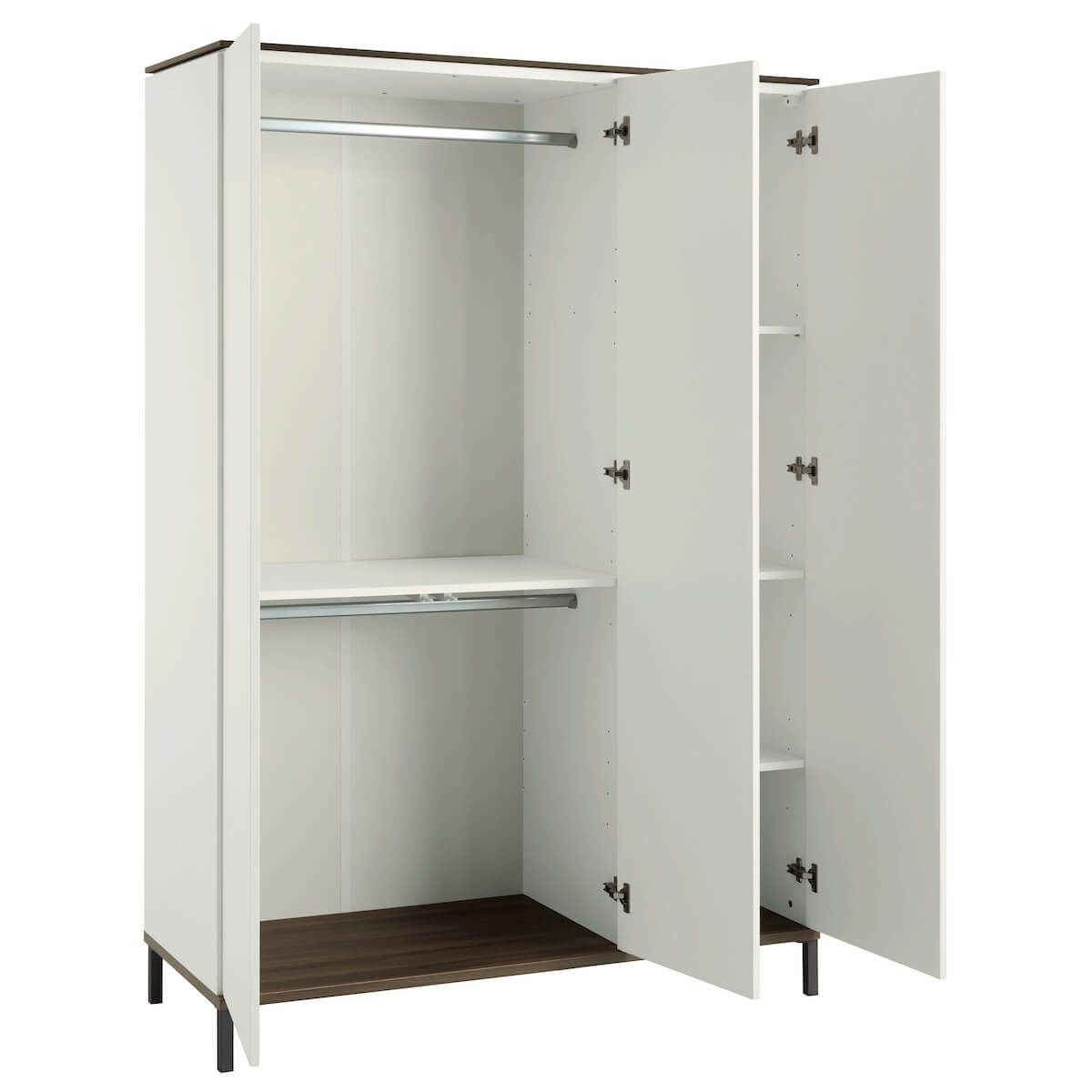 Wardrobe 3D 130,4x196,1x52,7cm LOVELY ALIV Yuny by Paidi off-white dark-walnut