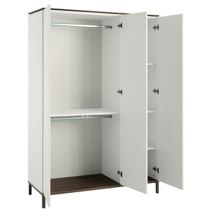 Wardrobe 3D 130,4x196,1x52,7cm LOVELY ALIV Yuny by Paidi off-white dark-walnut