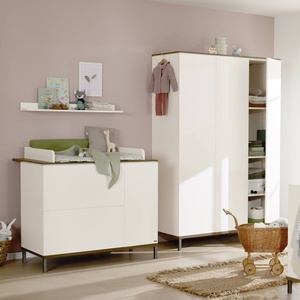 Wardrobe 3D 130,4x196,1x52,7cm LOVELY ALIV Yuny by Paidi off-white dark-walnut