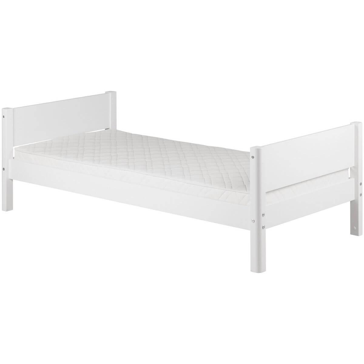 WHITE by Flexa Lit simple 90x190 cm en MDF avec pieds blanc