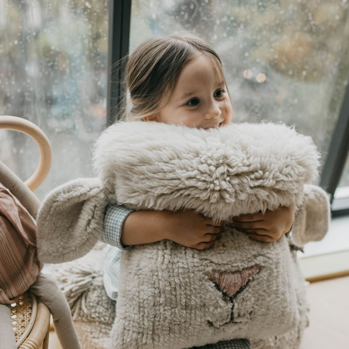 Woolable cushion 35x35cm Nose Sheep Lorena Canals pink